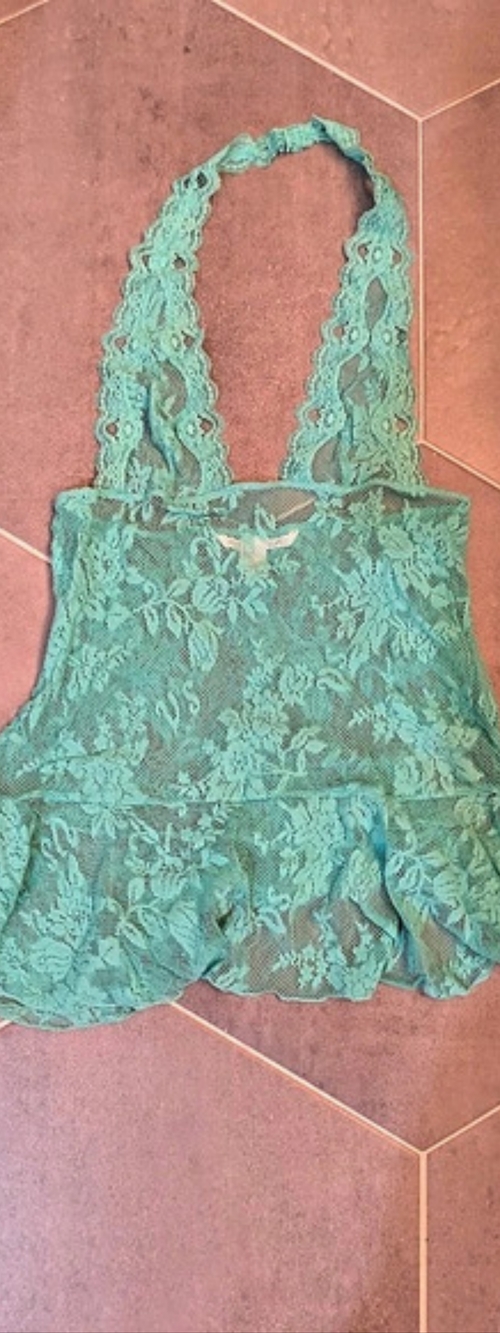 Victoria's Secret Lace Halter Babydoll Bra in Green Size Small